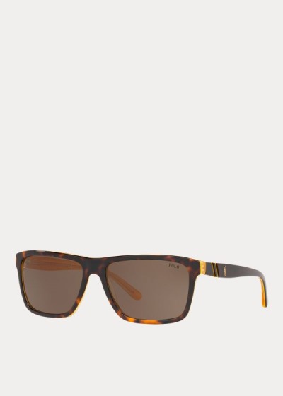 Oculos De Sol Polo Ralph Lauren Striped Rectangular Homem 51324-SUND